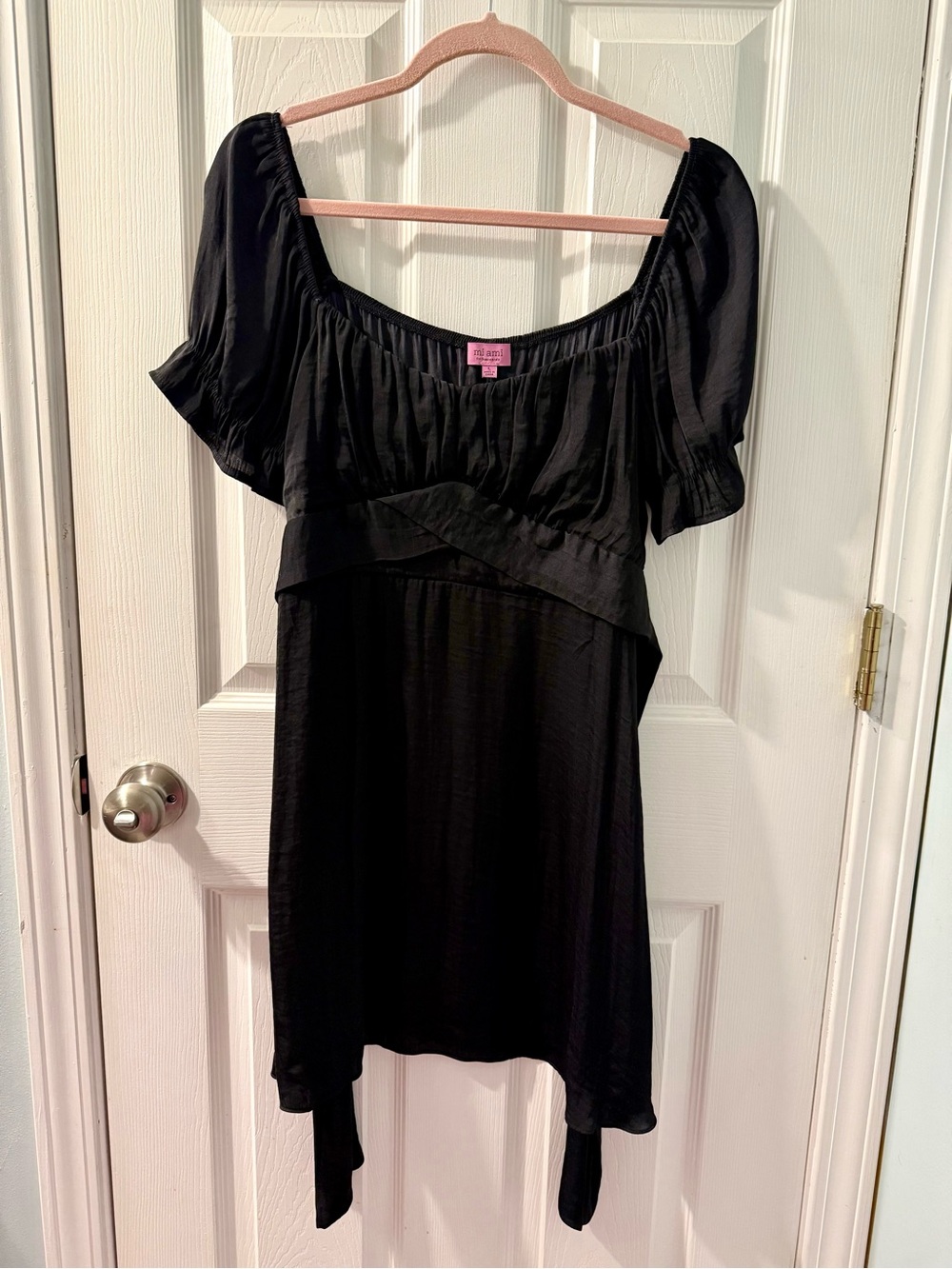 Black Scoop-Neck Empire Waist Dress